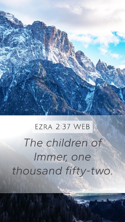 Ezra 2:37 WEB Bible Verse Image