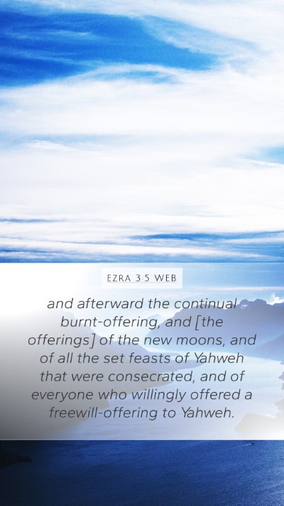 Ezra 3:5 WEB Bible Verse Image