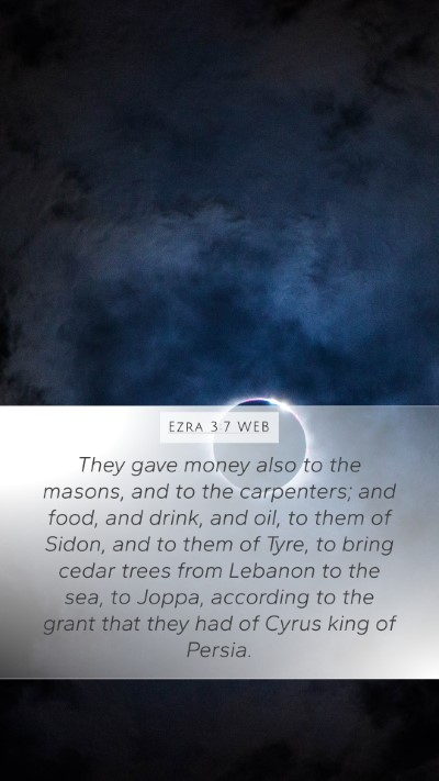 Ezra 3:7 WEB Bible Verse Image
