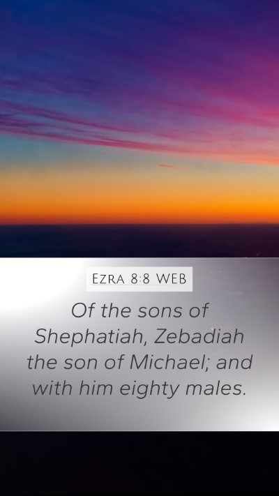 Ezra 8:8 WEB Mobile Phone Wallpaper - Of the sons of Shephatiah, Zebadiah the son of - Mobile Bible Verse Wallpaper