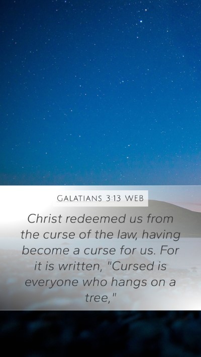 Galatians 3:13 WEB Bible Verse Image