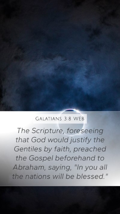 Galatians 3:8 WEB Bible Verse Image