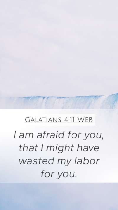 Galatians 4:11 WEB Bible Verse Image
