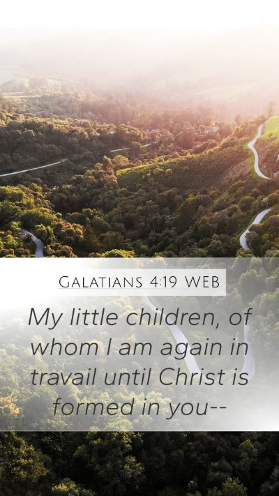 Galatians 4:19 WEB Bible Verse Image