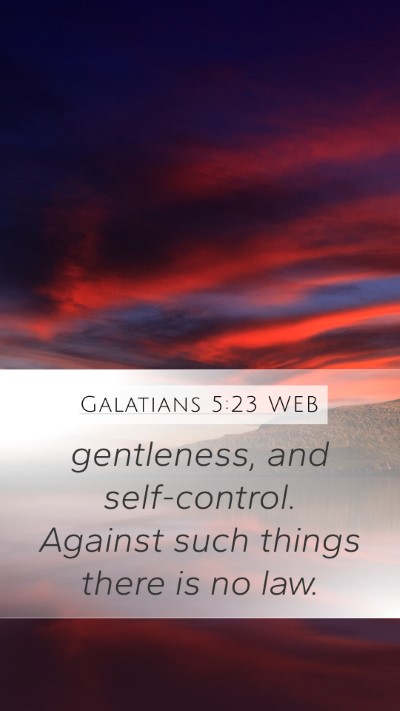 Galatians 5:23 WEB Bible Verse Image