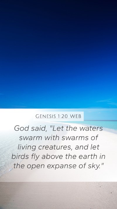 Genesis 1:20 WEB Bible Verse Image