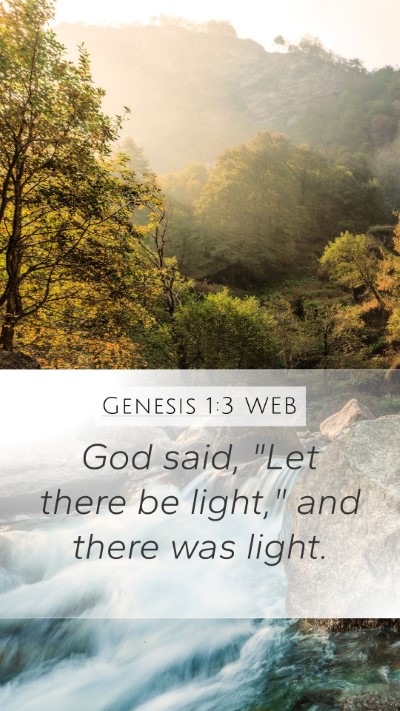 Genesis 1:3 WEB Bible Verse Image