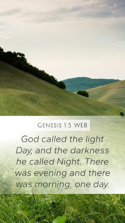 Genesis 1:5 WEB Bible Verse Image