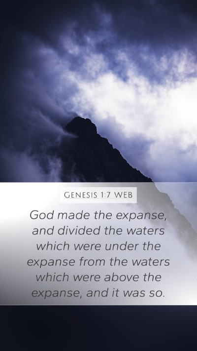 Genesis 1:7 WEB Bible Verse Image