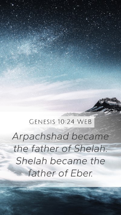 Genesis 10:24 WEB Mobile Phone Wallpaper - Arpachshad became the father of Shelah. Shelah - Mobile Bible Verse Wallpaper