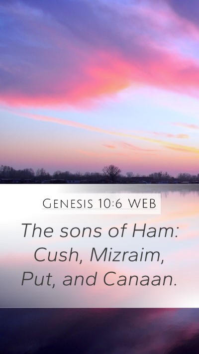 Genesis 10:6 WEB Bible Verse Image