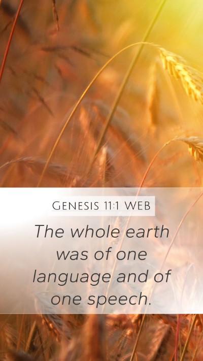 Genesis 11:1 WEB Bible Verse Image