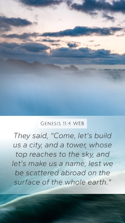 Genesis 11:4 WEB Bible Verse Image
