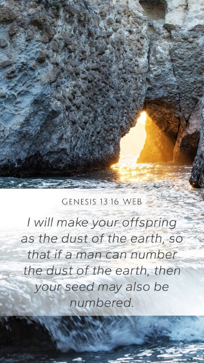 Genesis 13:16 WEB Bible Verse Image