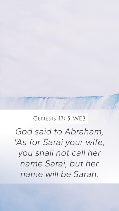 Genesis 17:15 WEB Bible Verse Image