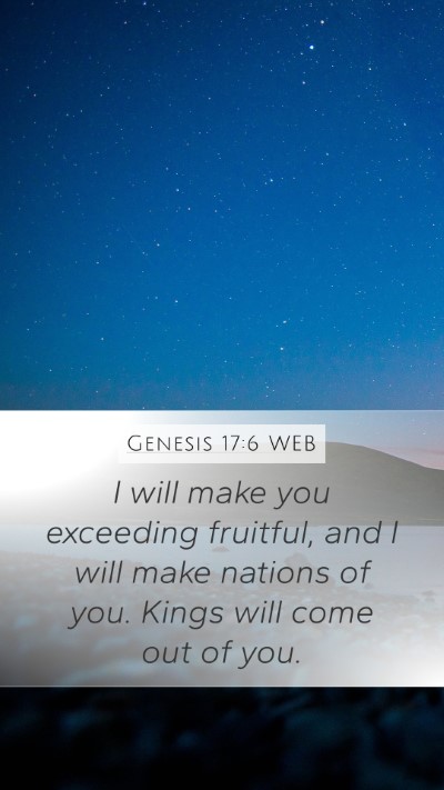 Genesis 17:6 WEB Bible Verse Image