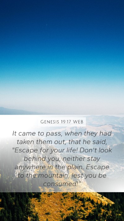 Genesis 19:17 WEB Bible Verse Image