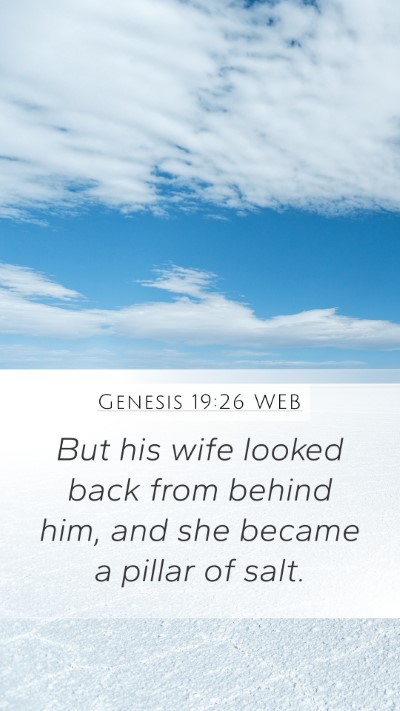 Genesis 19:26 WEB Bible Verse Image