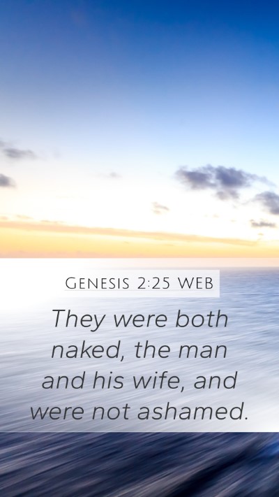 Genesis 2:25 WEB Bible Verse Image