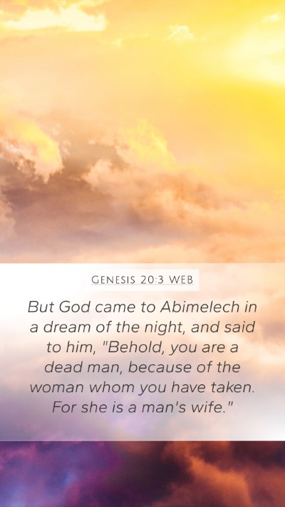 Genesis 20:3 WEB Bible Verse Image