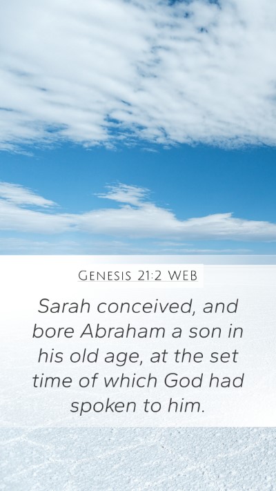 Genesis 21:2 WEB Bible Verse Image