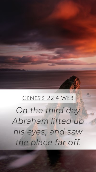 Genesis 22:4 WEB Bible Verse Image