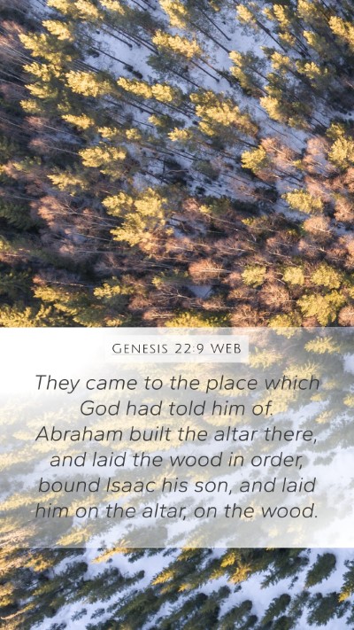Genesis 22:9 WEB Bible Verse Image