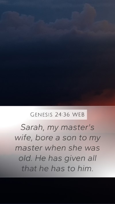 Genesis 24:36 WEB Bible Verse Image