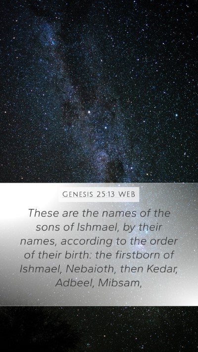 Genesis 25:13 WEB Bible Verse Image
