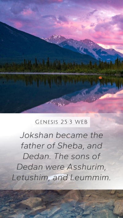 Genesis 25:3 WEB Bible Verse Image