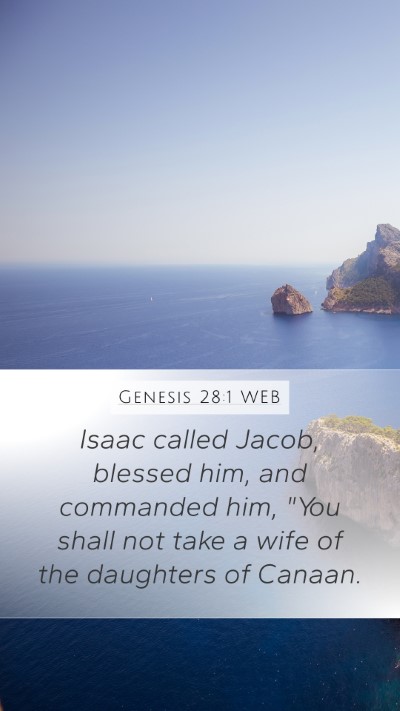 Genesis 28:1 WEB Bible Verse Image