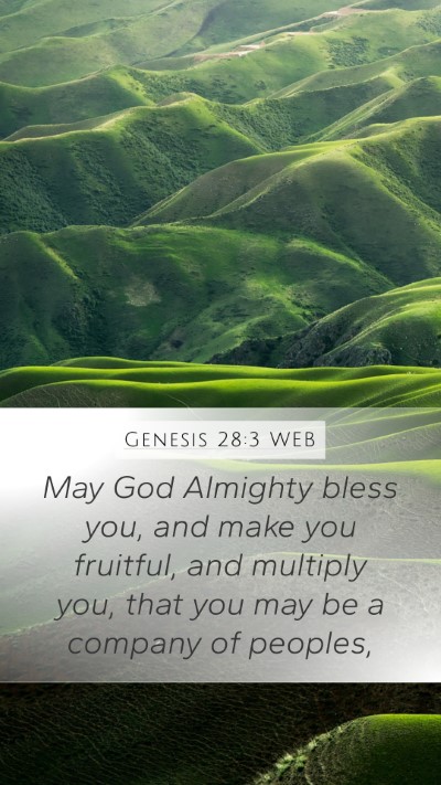 Genesis 28:3 WEB Mobile Phone Wallpaper - May God Almighty bless you, and make you - Mobile Bible Verse Wallpaper