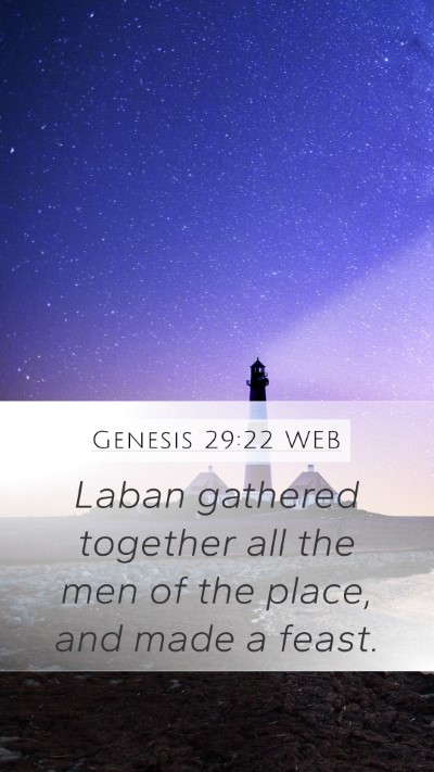 Genesis 29:22 WEB Bible Verse Image