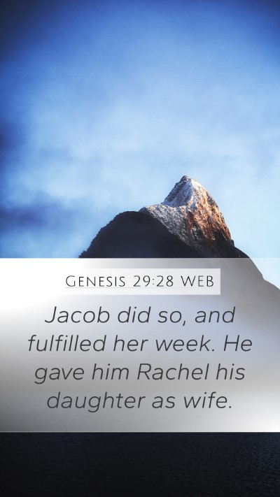 Genesis 29:28 WEB Bible Verse Image