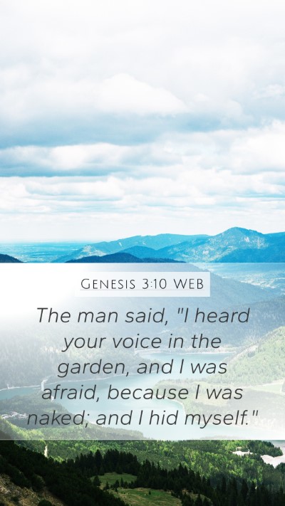 Genesis 3:10 WEB Bible Verse Image