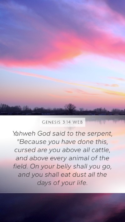 Genesis 3:14 WEB Bible Verse Image