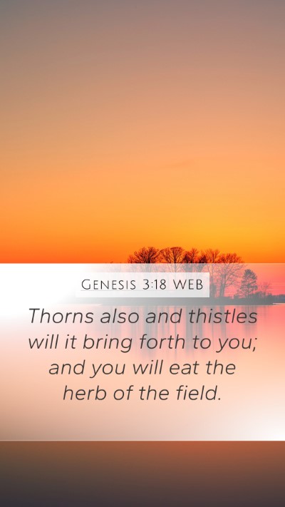 Genesis 3:18 WEB Mobile Phone Wallpaper - Thorns also and thistles will it bring forth to - Mobile Bible Verse Wallpaper