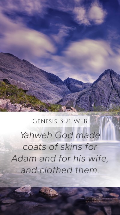 Genesis 3:21 WEB Mobile Phone Wallpaper - Yahweh God made coats of skins for Adam and for - Mobile Bible Verse Wallpaper