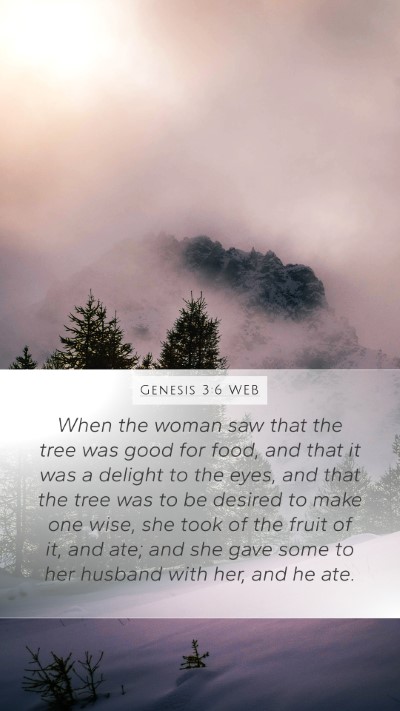 Genesis 3:6 WEB Bible Verse Image