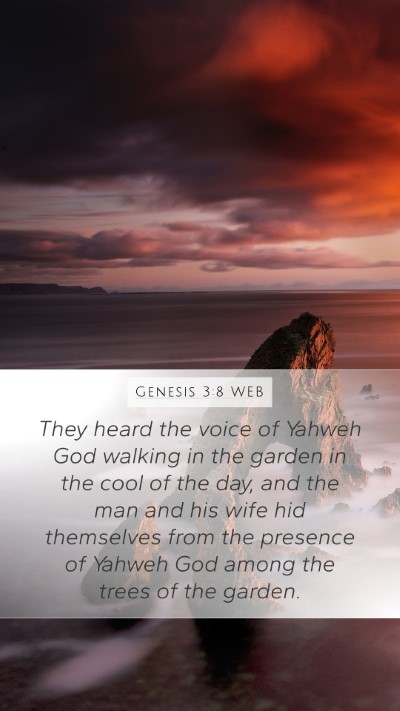 Genesis 3:8 WEB Bible Verse Image