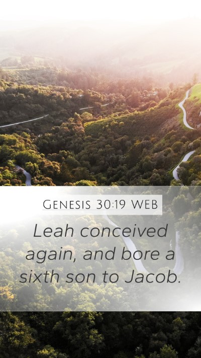 Genesis 30:19 WEB Bible Verse Image