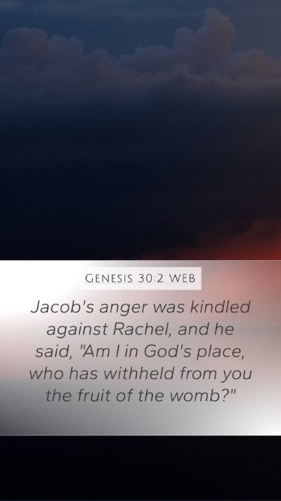 Genesis 30:2 WEB Bible Verse Image