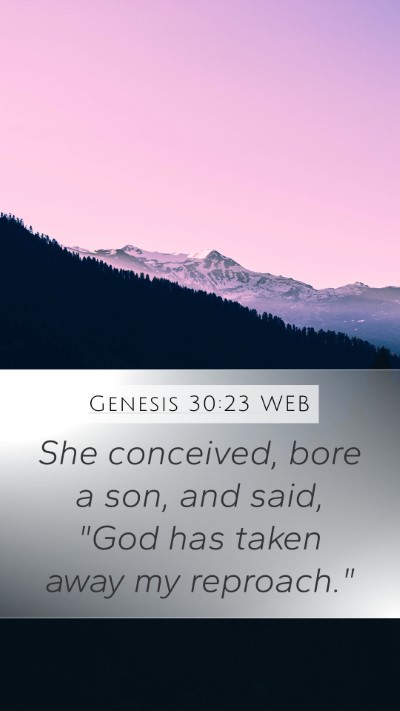 Genesis 30:23 WEB Bible Verse Image