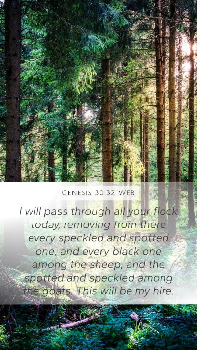 Genesis 30:32 WEB Bible Verse Image