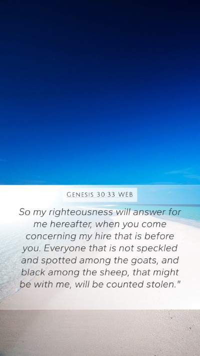 Genesis 30:33 WEB Bible Verse Image