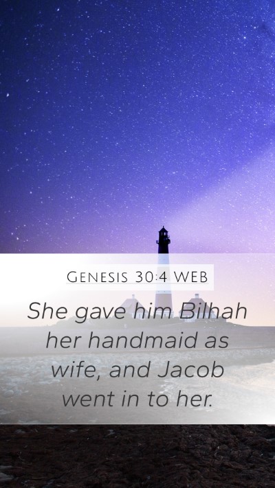 Genesis 30:4 WEB Bible Verse Image