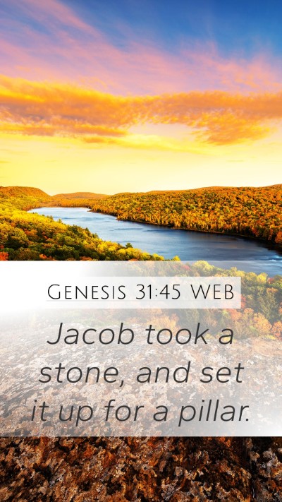 Genesis 31:45 WEB Bible Verse Image
