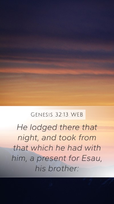 Genesis 32:13 WEB Bible Verse Image
