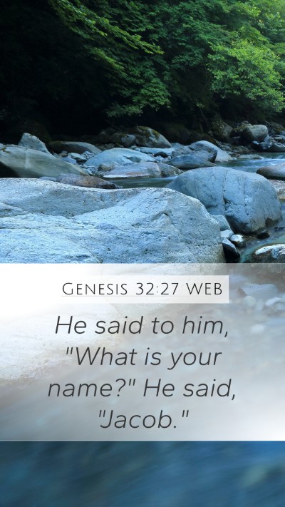 Genesis 32:27 WEB Bible Verse Image