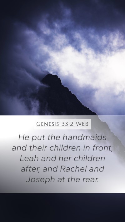 Genesis 33:2 WEB Bible Verse Image